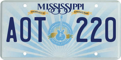MS license plate AOT220
