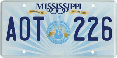 MS license plate AOT226