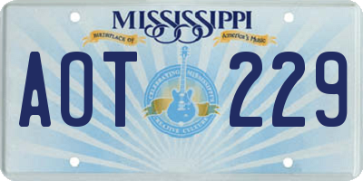MS license plate AOT229