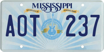 MS license plate AOT237