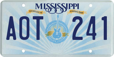 MS license plate AOT241