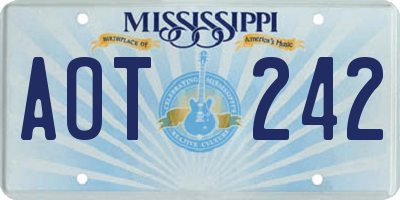 MS license plate AOT242