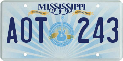 MS license plate AOT243