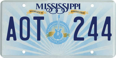 MS license plate AOT244