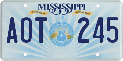 MS license plate AOT245