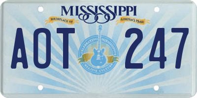 MS license plate AOT247