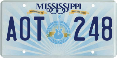 MS license plate AOT248