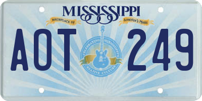 MS license plate AOT249