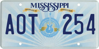 MS license plate AOT254