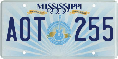 MS license plate AOT255