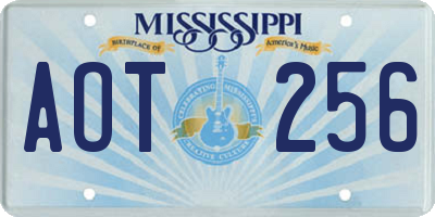 MS license plate AOT256