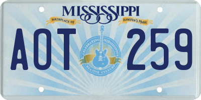 MS license plate AOT259