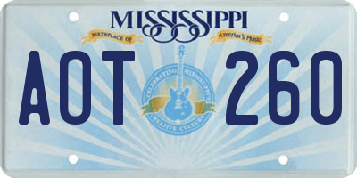 MS license plate AOT260
