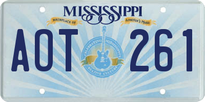 MS license plate AOT261