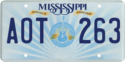 MS license plate AOT263
