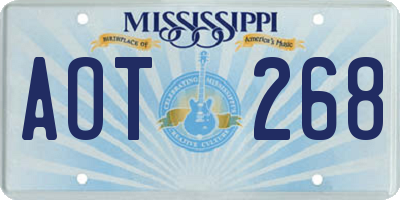 MS license plate AOT268