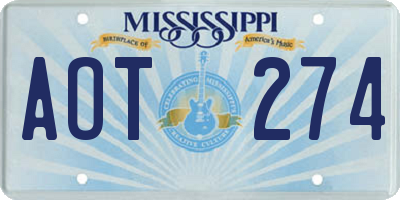 MS license plate AOT274