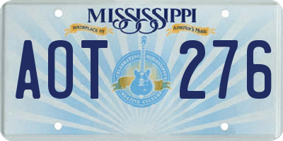 MS license plate AOT276