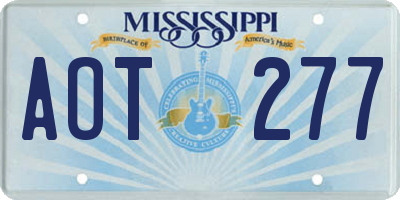 MS license plate AOT277