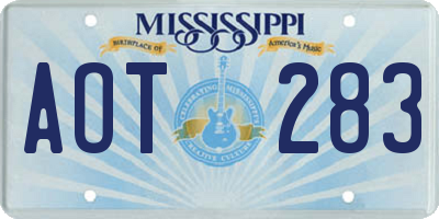 MS license plate AOT283