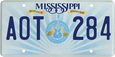 MS license plate AOT284