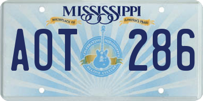 MS license plate AOT286