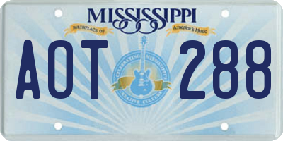 MS license plate AOT288