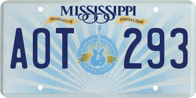 MS license plate AOT293