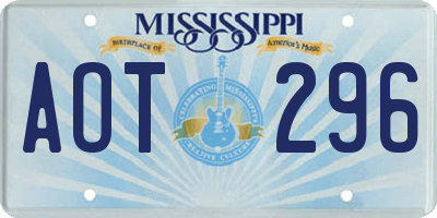 MS license plate AOT296
