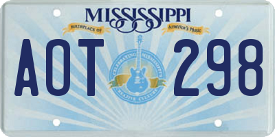 MS license plate AOT298