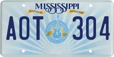 MS license plate AOT304