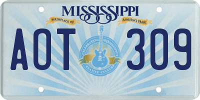 MS license plate AOT309