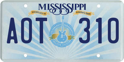MS license plate AOT310