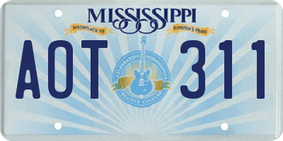MS license plate AOT311