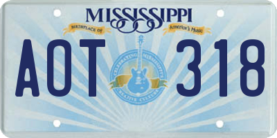 MS license plate AOT318