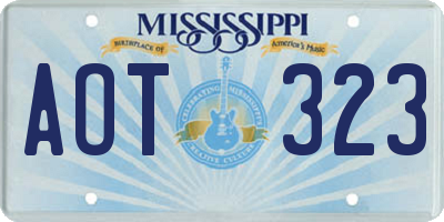 MS license plate AOT323