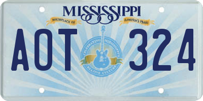 MS license plate AOT324