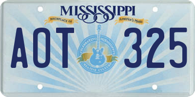 MS license plate AOT325
