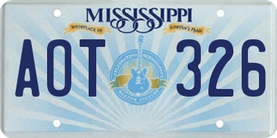 MS license plate AOT326