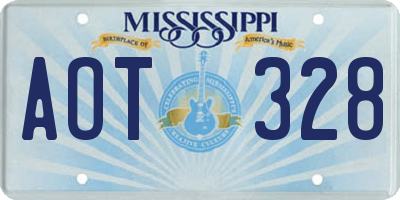 MS license plate AOT328