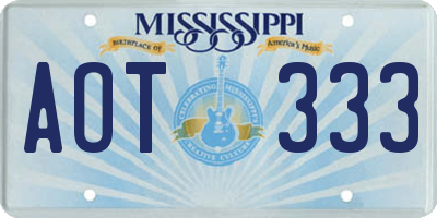 MS license plate AOT333