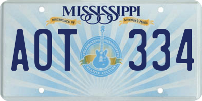 MS license plate AOT334