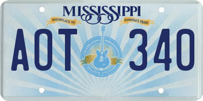 MS license plate AOT340