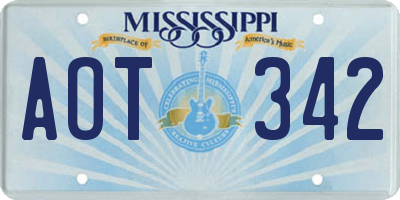 MS license plate AOT342