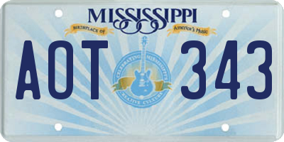 MS license plate AOT343