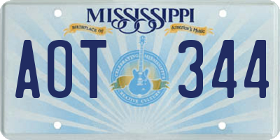 MS license plate AOT344