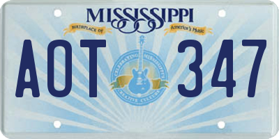 MS license plate AOT347