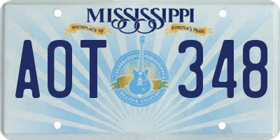 MS license plate AOT348
