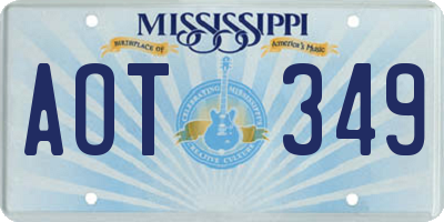 MS license plate AOT349