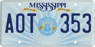 MS license plate AOT353